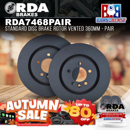 RDA Brakes RDA7468 Standard Disc Brake Rotor Vented 360mm - Pair