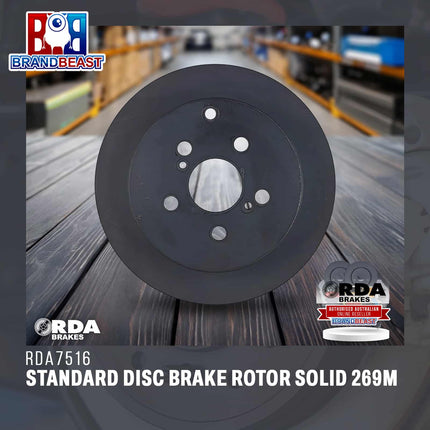 RDA Brakes RDA7516 Standard Disc Brake Rotor Solid 269mm