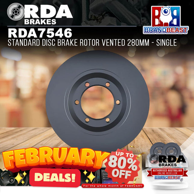 RDA Brakes RDA7546 Standard Disc Brake Rotor Vented 280mm - Pair