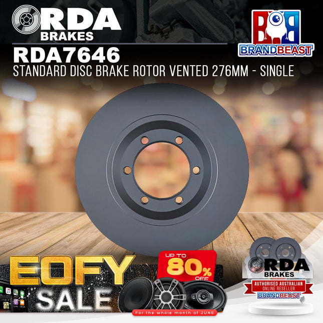 RDA Brakes RDA7646 Standard Disc Brake Rotor Vented 276mm - Single
