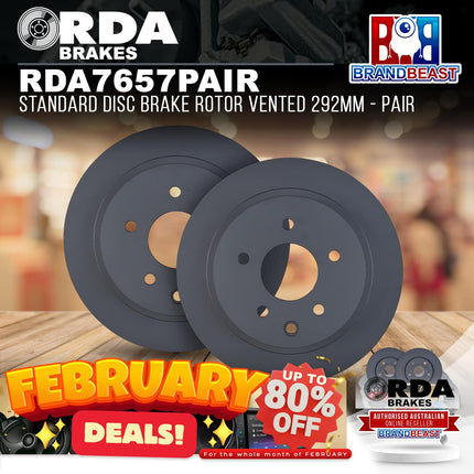 RDA Brakes RDA7657 Standard Disc Brake Rotor Vented 292mm - Single