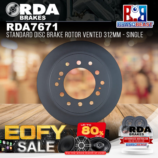 RDA Brakes RDA7671 Standard Disc Brake Rotor Vented 312mm - Single