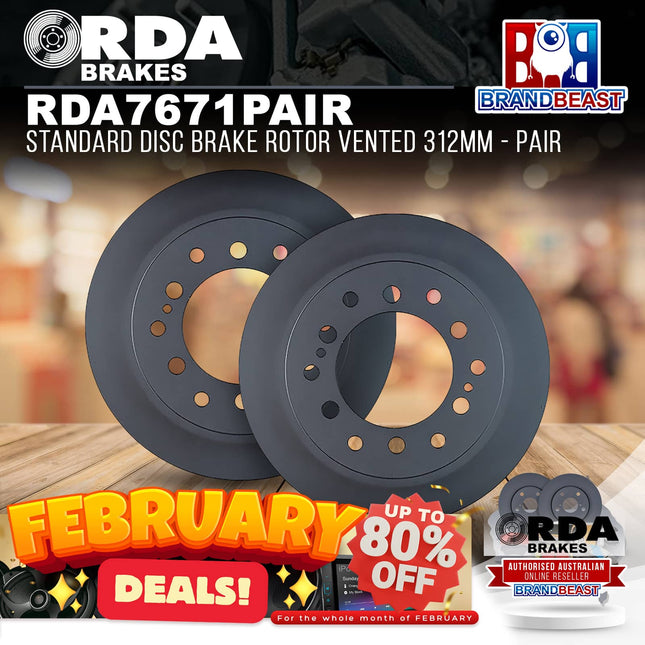 RDA Brakes RDA7671 Standard Disc Brake Rotor Vented 312mm - Single