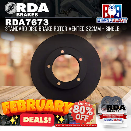 RDA Brakes RDA7673 Standard Disc Brake Rotor Vented 322mm - Single