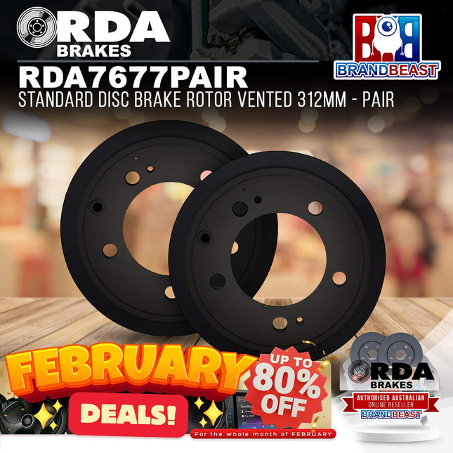 RDA Brakes RDA7677 Standard Disc Brake Rotor Vented 312mm - Single