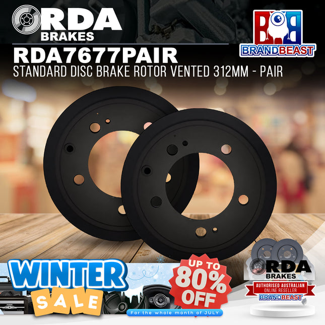 RDA Brakes RDA7677 Standard Disc Brake Rotor Vented 312mm - Pair