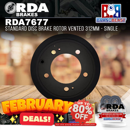 RDA Brakes RDA7677 Standard Disc Brake Rotor Vented 312mm - Single