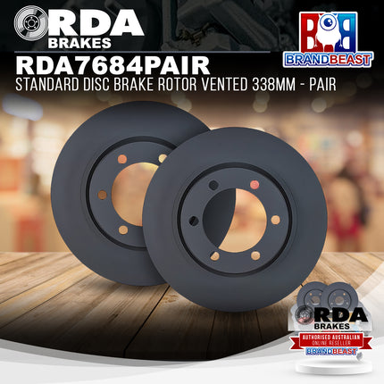 RDA Brakes RDA7684 Standard Disc Brake Rotor Vented 338mm - Pair