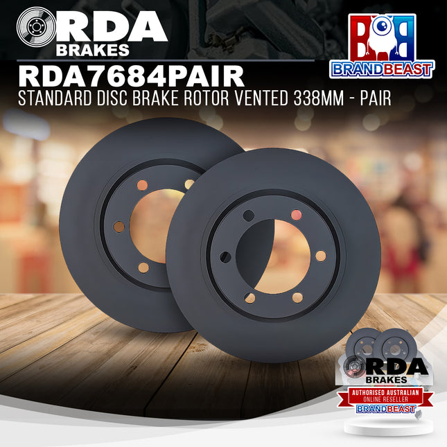 RDA Brakes RDA7684 Standard Disc Brake Rotor Vented 338mm - Pair