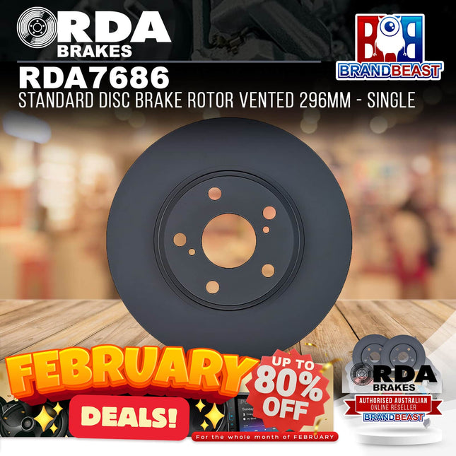 RDA Brakes RDA7686 Standard Disc Brake Rotor Vented 296mm - Pair