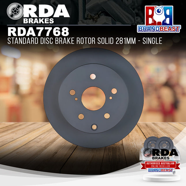 RDA Brakes RDA7768 Standard Disc Brake Rotor Solid 281mm - Single