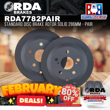 RDA Brakes RDA7782 Standard Disc Brake Rotor Solid 286mm - Single