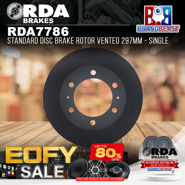 RDA Brakes RDA7786 Standard Disc Brake Rotor Vented 297mm - Single
