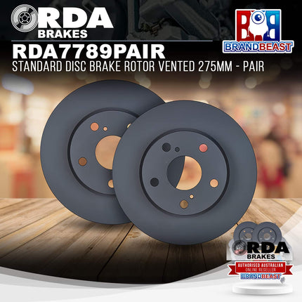 RDA Brakes RDA7789 Standard Disc Brake Rotor Vented 275mm - Single