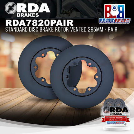 RDA Brakes RDA7820 Standard Disc Brake Rotor Vented 285mm - Single