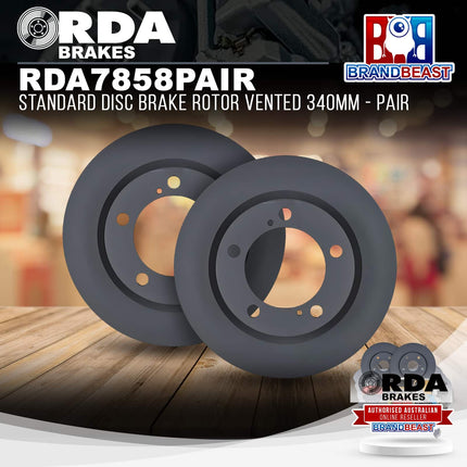 RDA Brakes RDA7858 Standard Disc Brake Rotor Vented 340mm - Single