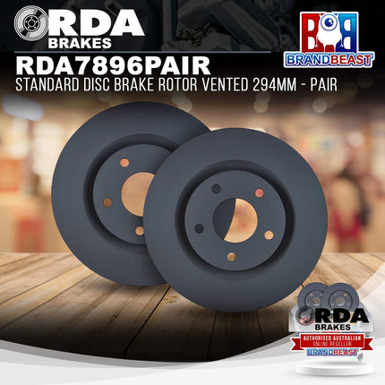 RDA Brakes RDA7896 Standard Disc Brake Rotor Vented 294mm - Single