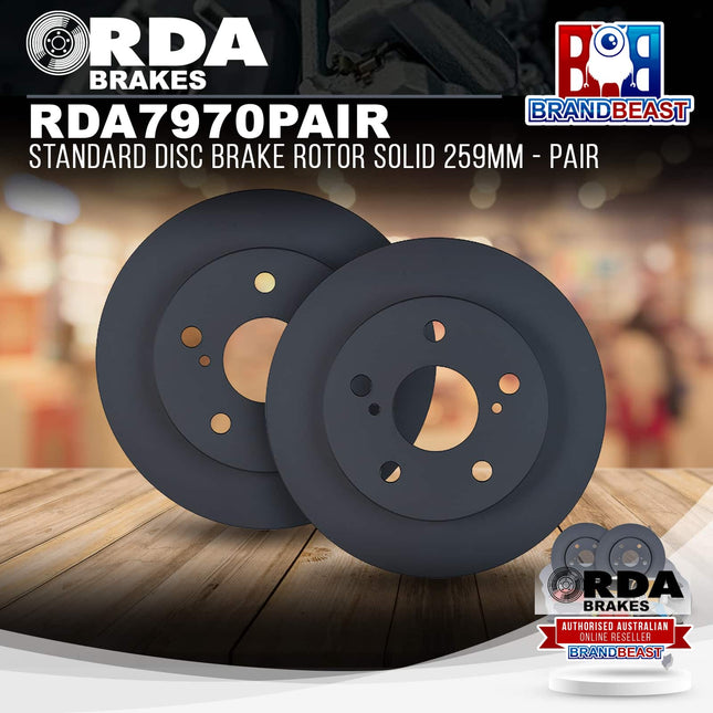 RDA Brakes RDA7970 Standard Disc Brake Rotor Solid 259mm - Single