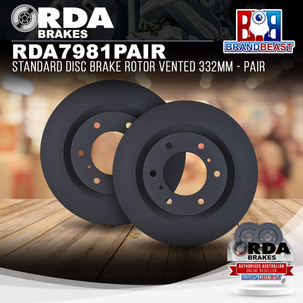 RDA Brakes RDA7981 Standard Disc Brake Rotor Vented 332mm - Single