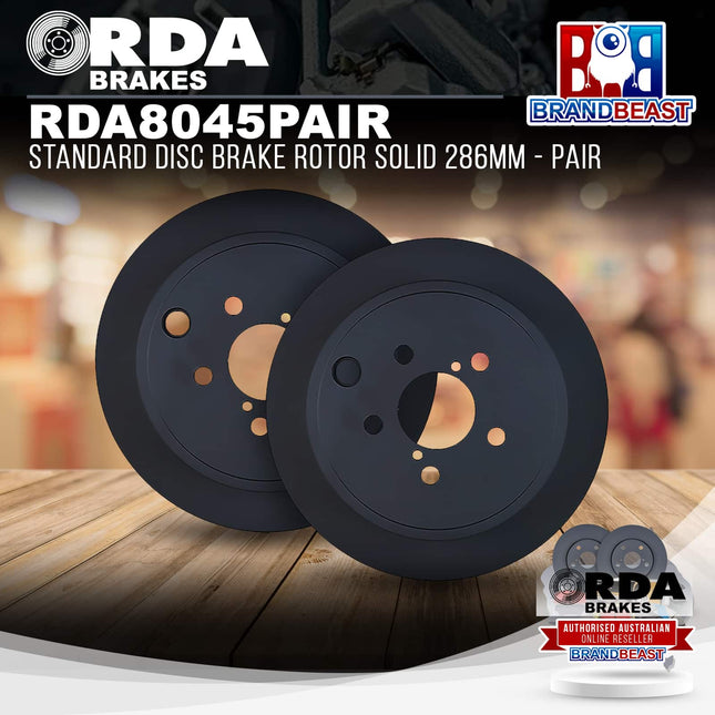 RDA Brakes RDA8045 Standard Disc Brake Rotor Solid 286mm - Single