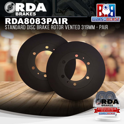 RDA Brakes RDA8083 Standard Disc Brake Rotor Vented 319mm - Single