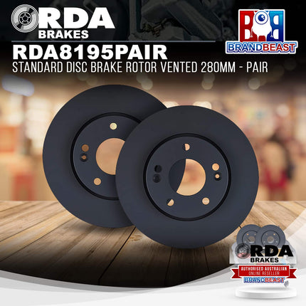 RDA Brakes RDA8195 Standard Disc Brake Rotor Vented 280mm - Single