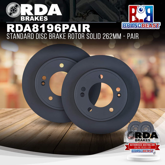 RDA Brakes RDA8196 Standard Disc Brake Rotor Solid 262mm - Single