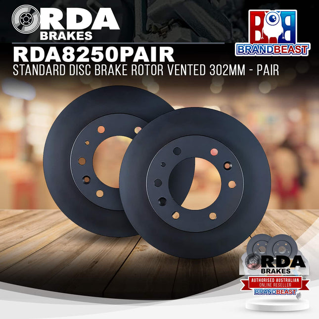 RDA Brakes RDA8250 Standard Disc Brake Rotor Vented 302mm - Single