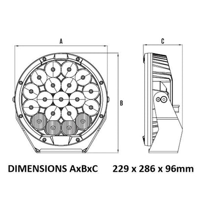 Roadvision RDL1901C Essentials DLE 9" LED Driving Light Set 240W