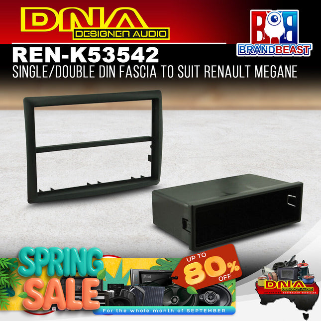 DNA REN-K53542 Single/Double DIN Fascia Panel To Suit Renault Megane