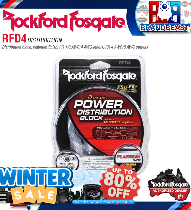 Rockford Fosgate RFD4 4 AWG Distribution Block