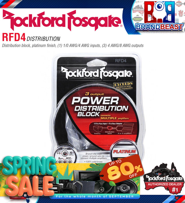 Rockford Fosgate RFD4 4 AWG Distribution Block