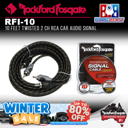 Rockford Fosgate RFI-10 10 Feet Twisted Pair Signal Cable