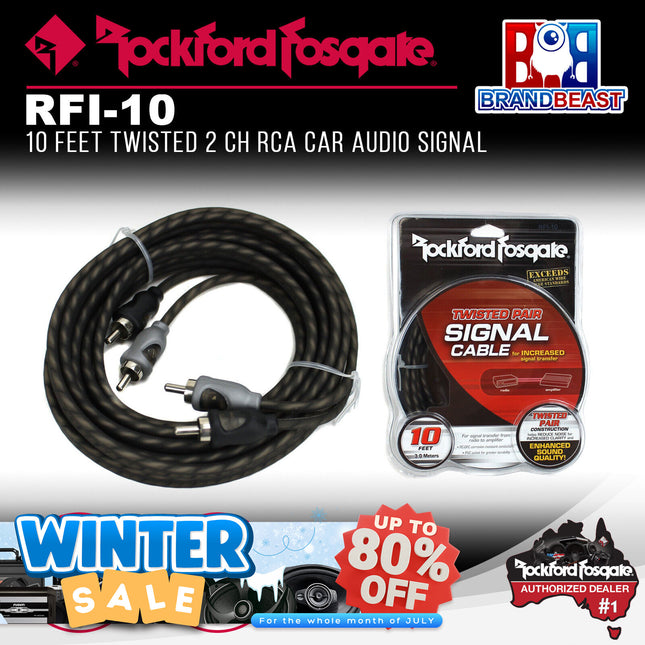 Rockford Fosgate RFI-10 10 Feet Twisted Pair Signal Cable