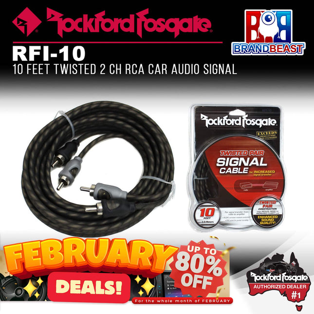 Rockford Fosgate RFI-10 10 Feet Twisted Pair Signal Cable