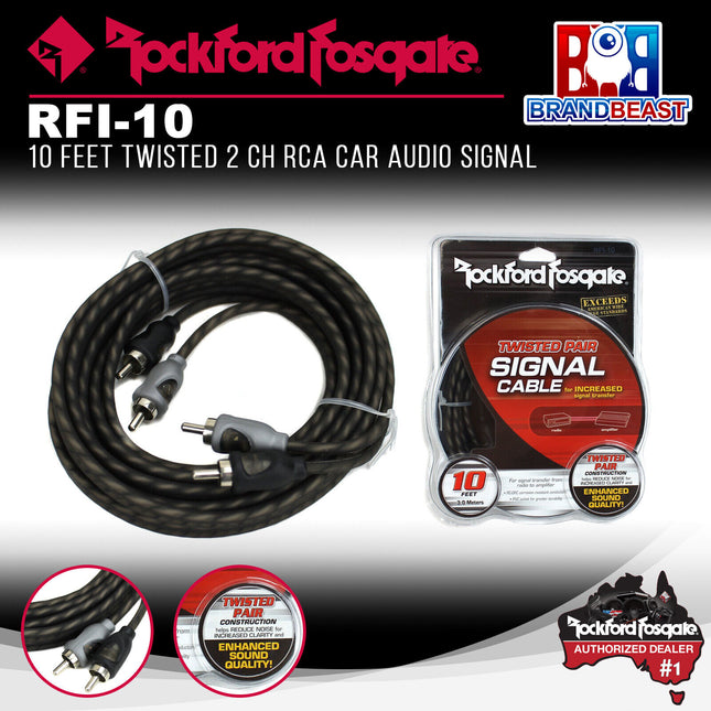 Rockford Fosgate RFI-10 10 Feet Twisted Pair Signal Cable