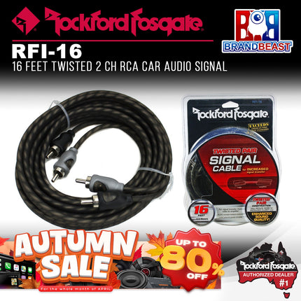 Rockford Fosgate RFI-16 16 Feet Twisted Pair Signal Cable
