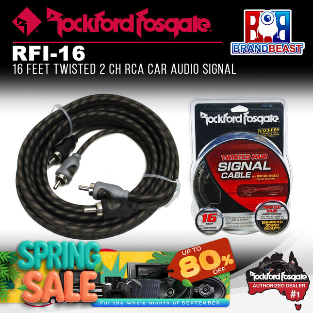 Rockford Fosgate RFI-16 16 Feet Twisted Pair Signal Cable
