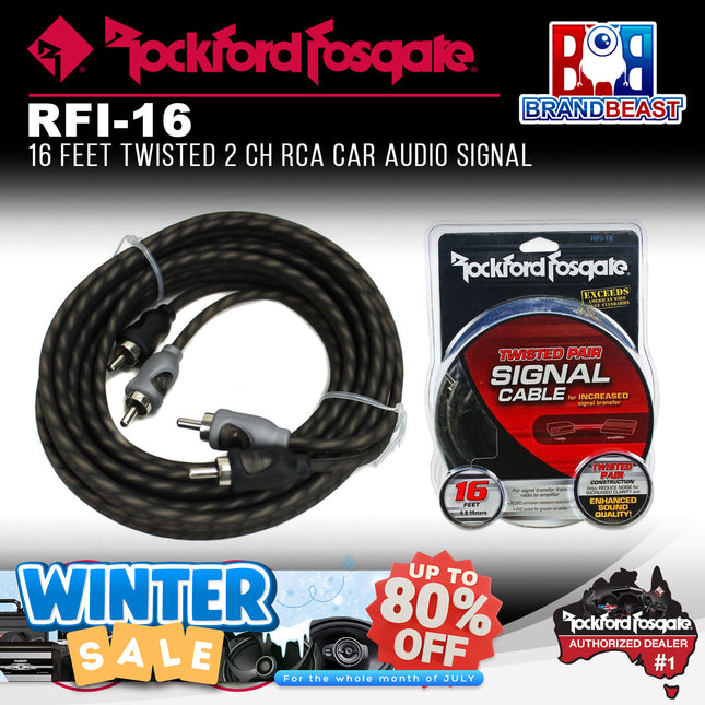 Rockford Fosgate RFI-16 16 Feet Twisted Pair Signal Cable