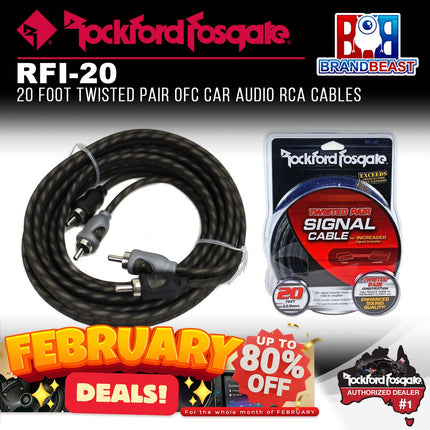 Rockford Fosgate RFI-20 20 Feet Twisted Pair Signal Cable