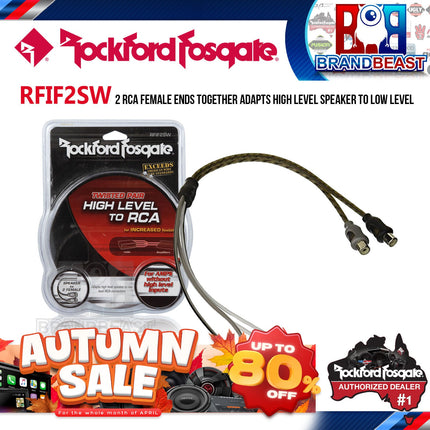 Rockford Fosgate RFIF2SW Speaker Line To Female RCA Adapter