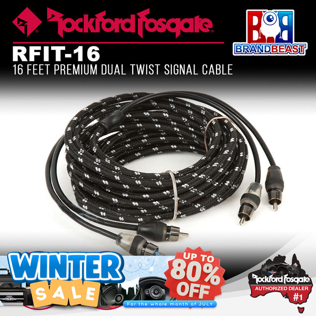 Rockford Fosgate RFIT-16 16 Feet Premium Dual Twist Signal Cable