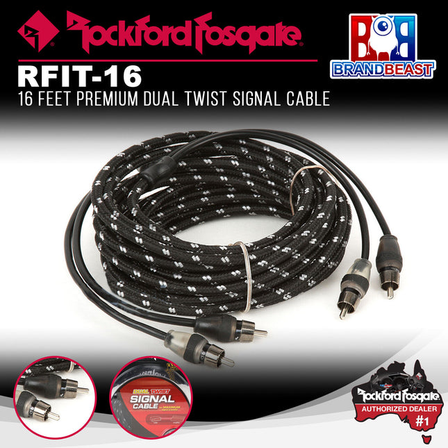 Rockford Fosgate RFIT-16 16 Feet Premium Dual Twist Signal Cable