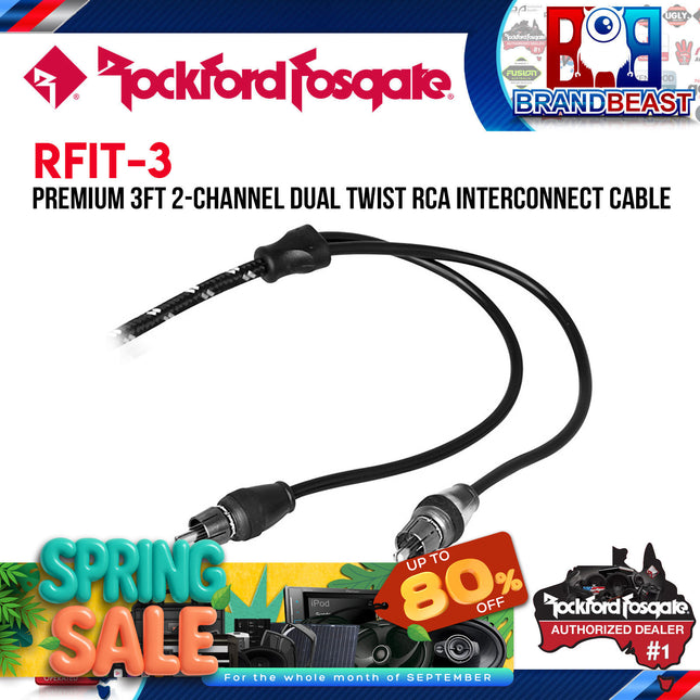Rockford Fosgate RFIT-3 3 Feet Premium Dual Twist Signal Cable