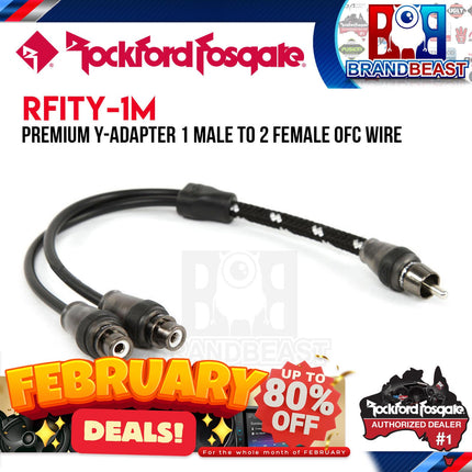 Rockford Fosgate RFITY-1M Premium Y-Adapter 1 Male To 2 Female