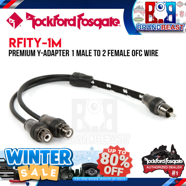 Rockford Fosgate RFITY-1M Premium Y-Adapter 1 Male To 2 Female
