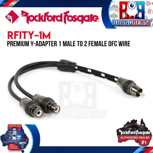 Rockford Fosgate RFITY-1M Premium Y-Adapter 1 Male To 2 Female
