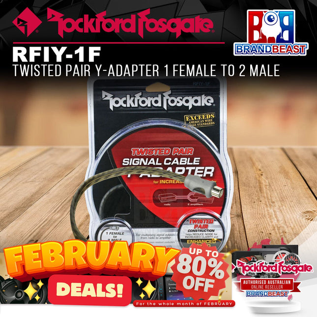 Rockford Fosgate RFIY-1F Twisted Pair Y-Adapter 1 Female To 2 Male