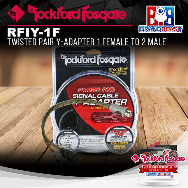 Rockford Fosgate RFIY-1F Twisted Pair Y-Adapter 1 Female To 2 Male