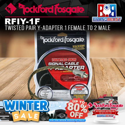 Rockford Fosgate RFIY-1F Twisted Pair Y-Adapter 1 Female To 2 Male